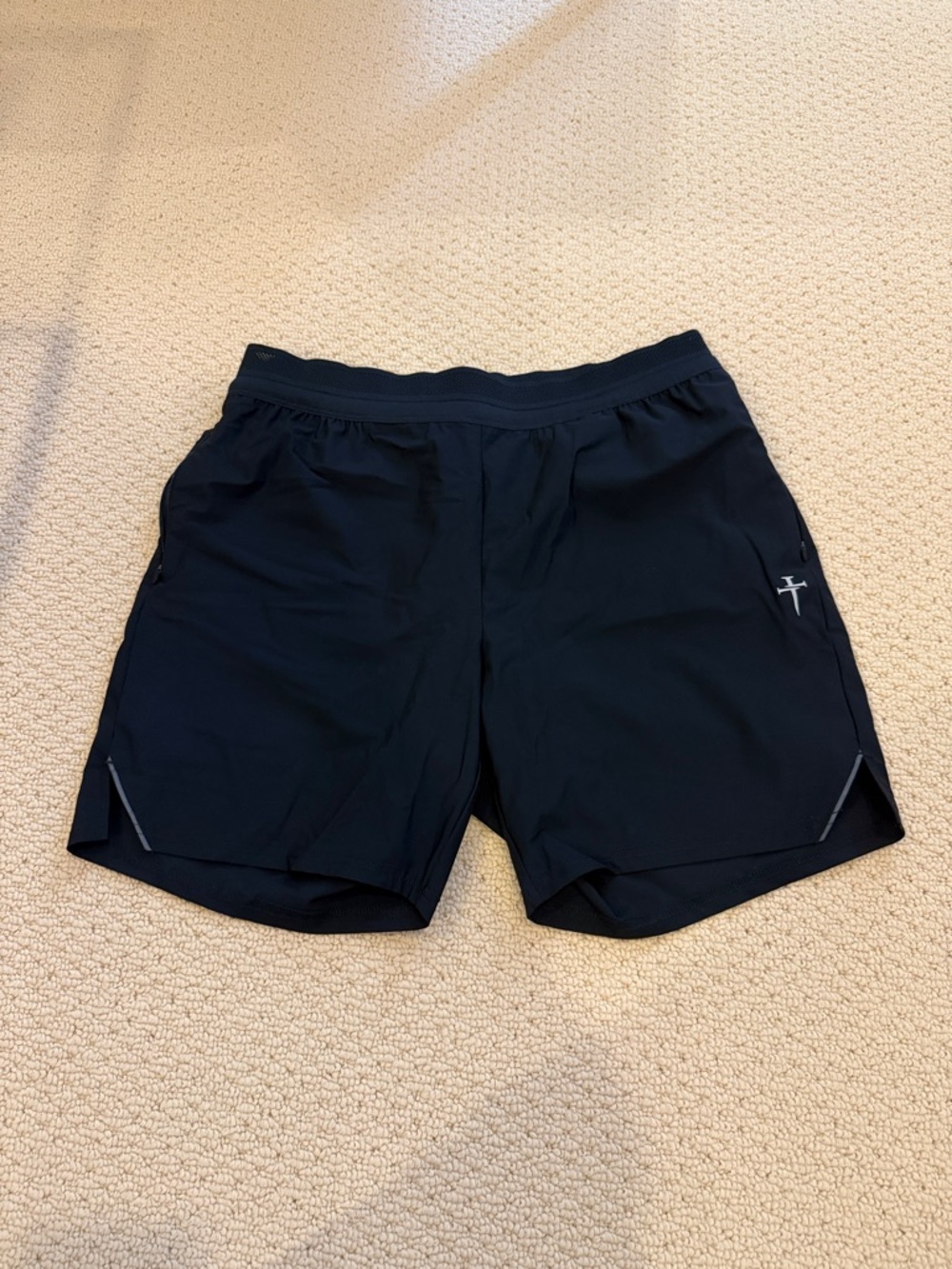 Men's Black Athletic Performance Shorts with Reflective Trim